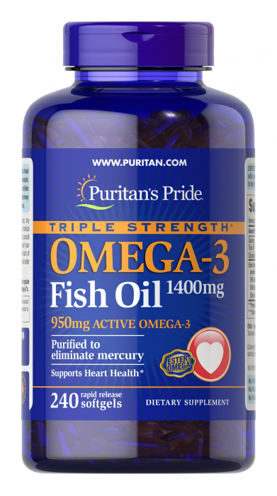 Puritan s Pride Triple Strength Omega-3 Fish Oil 1360 mg 120 softgels