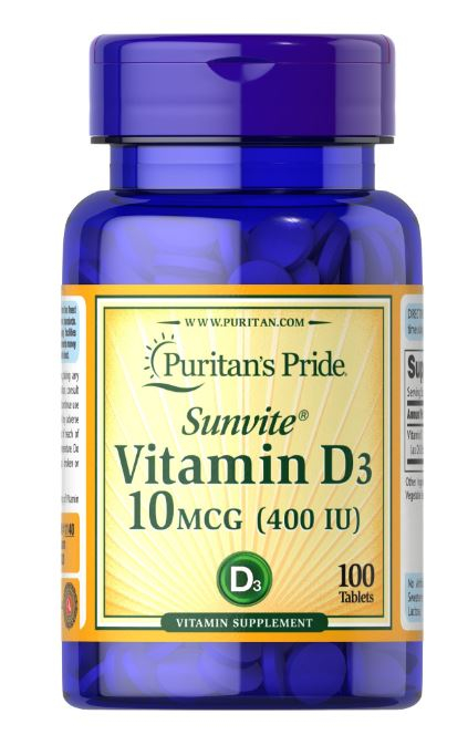 Puritan s Pride Vitamin D3 10 mcg (400 IU) 100 tabs