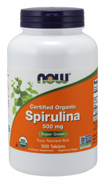 Now Spirulina Organic 500 mg 500 tabs