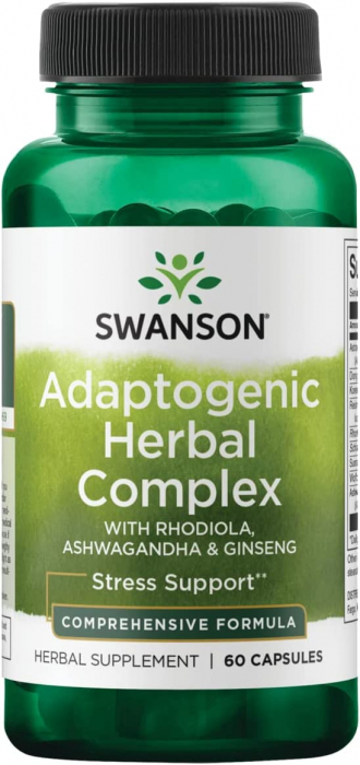 Swanson Adaptogenic Herbal Complex with Rhodiola Ashwagandha Ginseng 60 caps