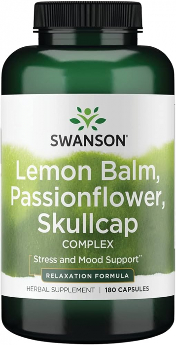 Swanson Lemon Balm, Passionflower, Skullcap Complex 180 caps