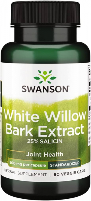 Swanson White Willow Bark Extract 25% Salicin 500 Mg 60 Vcaps