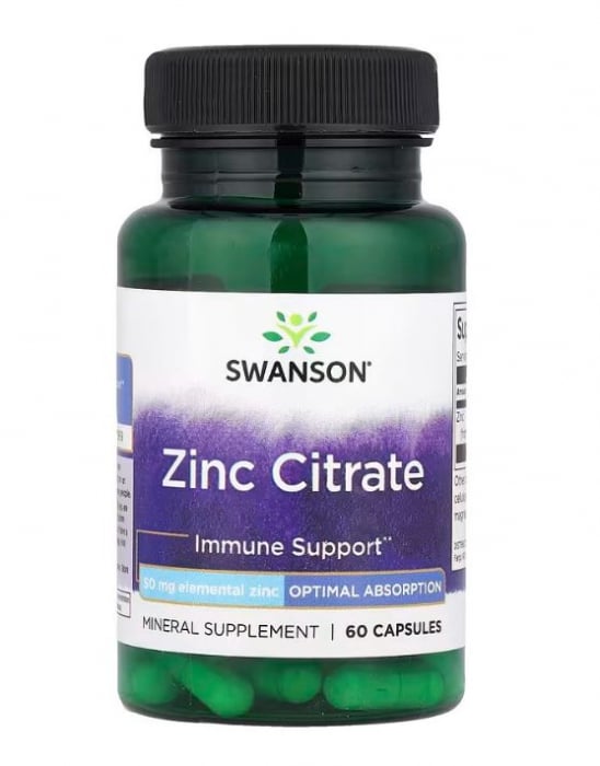 Swanson Zinc Citrate 50 mg 60 caps