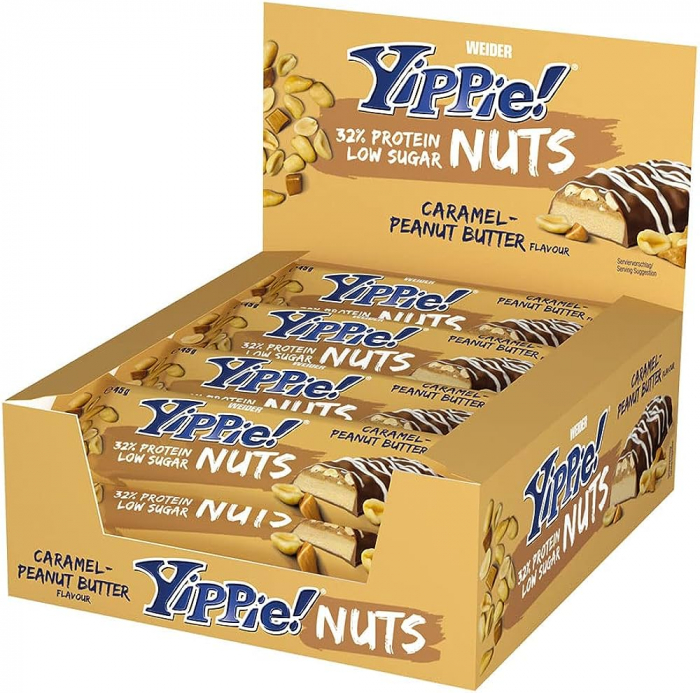 Weider Yippie Nuts 32% Protein Bar 12 Buc