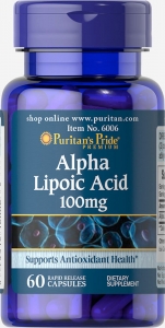Antioxidanți / Acid alfa lipoic - Puritan`s Pride Alpha Lipoic Acid 100 mg 60 caps