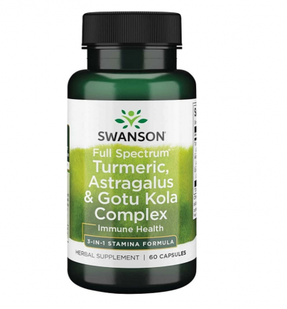 Vitamine, Minerale & Sănătate - Swanson Full Spectrum Turmeric, Astragalus & Gotu Kola Complex 60 caps
