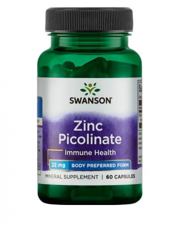 Imunitate / Anti-stres / Neurotransmițători - Swanson Zinc Picolinate 22 mg 60 caps