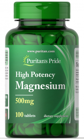 Minerale - Puritan`s Pride High Potency Magnesium 500 mg 100 tabs