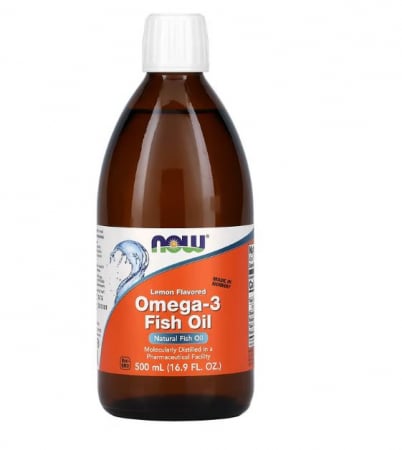 Grăsimi sănătoase / Sănătatea inimii - Now Omega-3 Fish Oil 500 ml