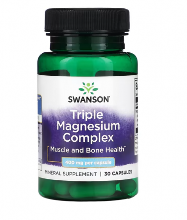 Vitamine, Minerale & Sănătate - Swanson Triple Magnesium Complex 400 mg 30 caps