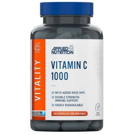 Vitamine A, B, C, D, E, K - Applied Nutrition Vitamin C with Rose Hips 1000 mg 100 tabs