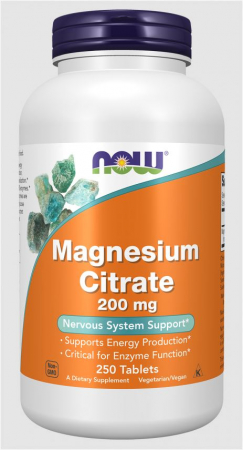 Now Magnesium Citrate 200mg 250 tablets