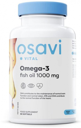 Grăsimi sănătoase / Sănătatea inimii - Osavi Omega-3 Fish Oil Molecularly Distilled 1000 mg 60 softgels