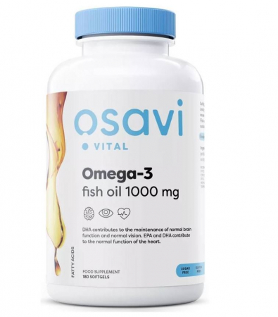Grăsimi sănătoase / Sănătatea inimii - Osavi Omega-3 Fish Oil Molecularly Distilled 1000 mg 180 softgels