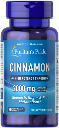 Minerale - Puritan`s Pride Cinnamon with High Potency Chromium 2000 mg 60 caps
