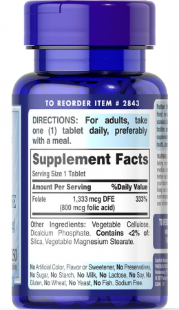 Puritan`s Pride Folate 1333 mg dfe 250 tab [1]