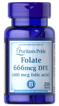 Vitamine A, B, C, D, E, K - Puritan`s Pride Folate 666 mg dfe 250 tab