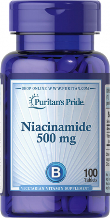 Vitamine A, B, C, D, E, K - Puritan`s Pride Niacinamide 500 mg 100 tabs