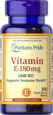 Vitamine A, B, C, D, E, K - Puritan`s Pride Vitamin E-180 mg (400 IU) 100 softgels