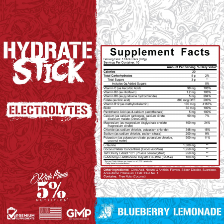 Rich Piana 5% Nutrition Hydrate STK Electrolytes 10 stick packs [1]