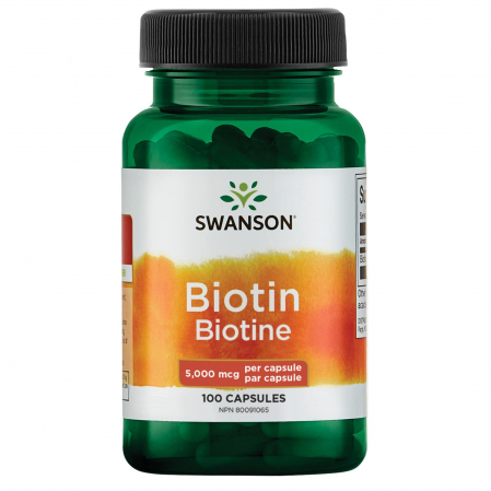 Vitamine A, B, C, D, E, K - Swanson Biotin 5000mcg 100 caps