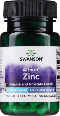 Imunitate / Anti-stres / Neurotransmițători - Swanson Albion Chelated Zinc 30mg 90 caps