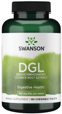 Enzime digestive/Probiotice - Swanson DGL 385mg 180 chewable tabs