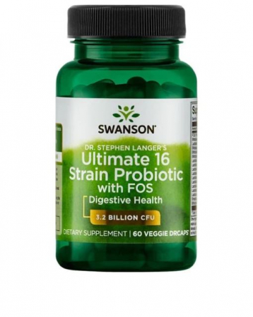 Enzime digestive/Probiotice - Swanson Dr. Stephen Langer's Ultimate 16 Strain Probiotic with FOS 3.2 Billion CFU 60 vcaps