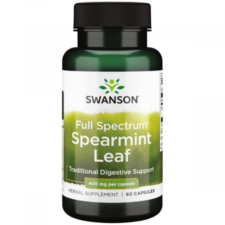 Enzime digestive/Probiotice - Swanson Full Spectrum Spearmint Leaf 400mg 60 caps
