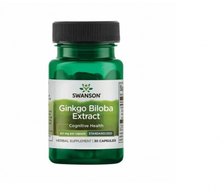 Nootropice / Focus mental - Swanson Ginkgo Biloba Extract 60 mg 30 caps