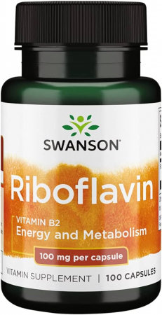 Vitamine, Minerale & Sănătate - Swanson Riboflavin Vitamin B2 100mg 100 caps