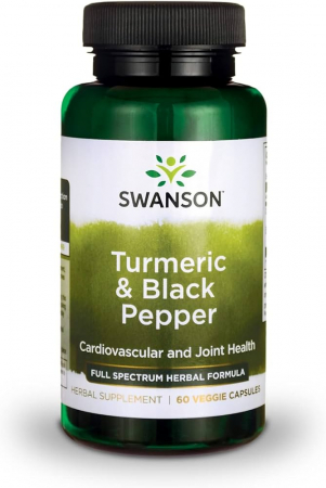 Articulații / Colagen / Mobilitate - Swanson Turmeric & Black Pepper 60 vcaps