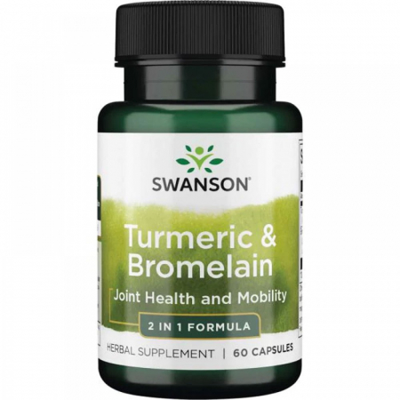 Articulații / Colagen / Mobilitate - Swanson Turmeric & Bromelain 60 caps
