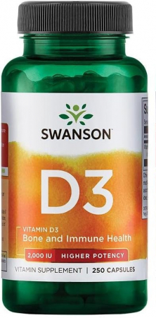Vitamine A, B, C, D, E, K - Swanson Vitamin D3 2000 IU 250 caps