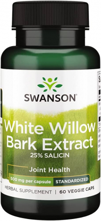 Articulații / Colagen / Mobilitate - Swanson White Willow Bark Extract 25% Salicin 500 mg 60 vcaps