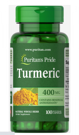 Antioxidanți / Acid alfa lipoic - Puritan`s Pride Turmeric 400 mg 100 capsules