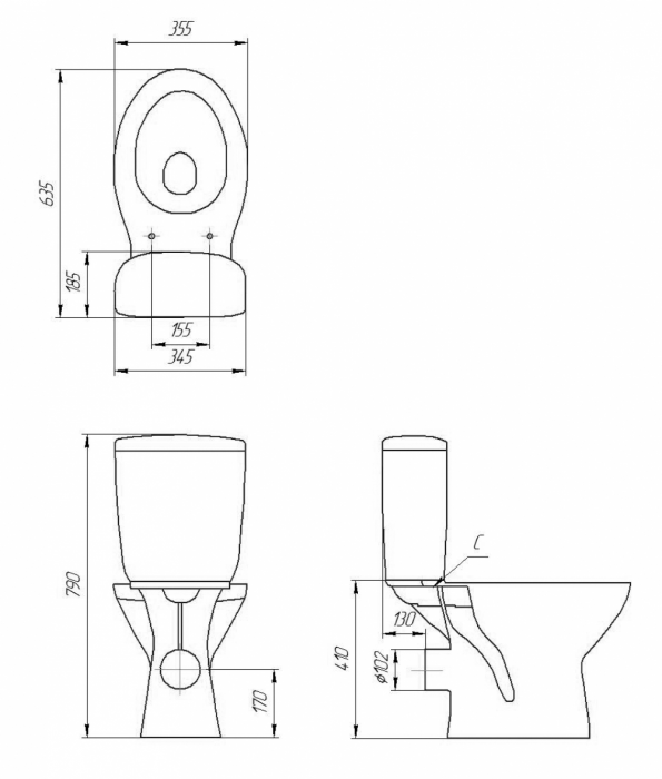 Cersanit Senator - Set vas wc cu rezervor si capac wc simplu [3]