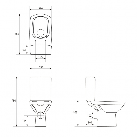 Set complet vas wc cu rezervor si capac cu inchidere soft - Cersanit Carina [3]