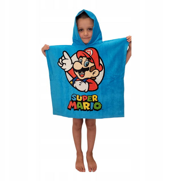 Prosop poncho bumbac, Super Mario, 60x120 cm [3]