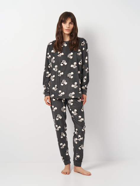 Pijamale Dama - Pijama velour maneca lunga, dama, plus size Minnie Mouse