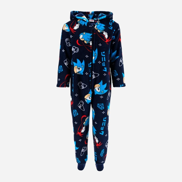 Pijamale copii - Pijama intreaga overall coral fleece Sonic