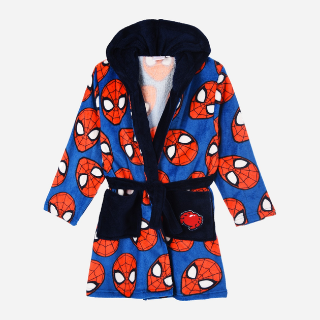 Prosoape si halate de baie copii - Halat baie coral fleece cu gluga Spiderman