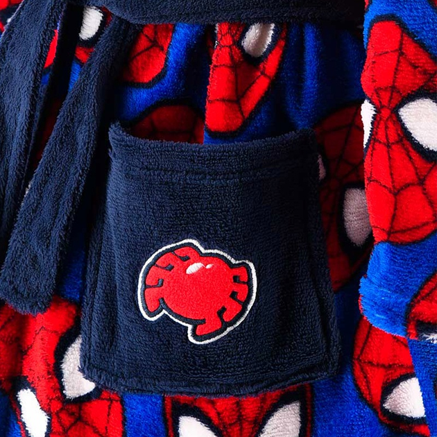 Halat baie coral fleece cu gluga Spiderman [3]