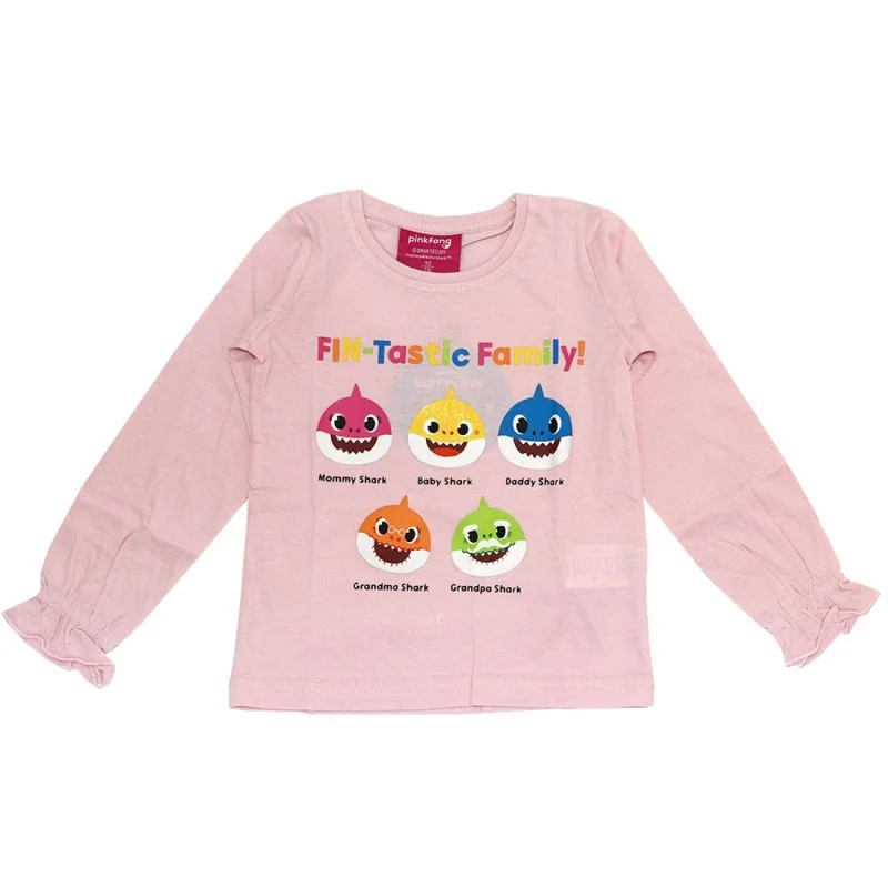 Bluza maneca lunga roz, Baby Shark Fin-Tastic [1]