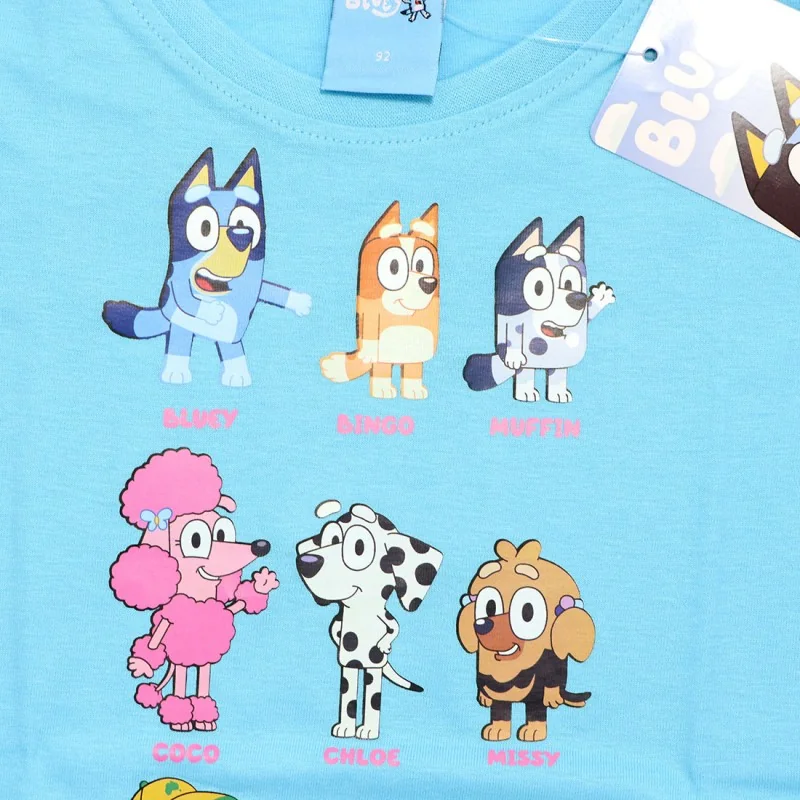 Tricou albastru maneca scurta pentru copii Bluey [2]