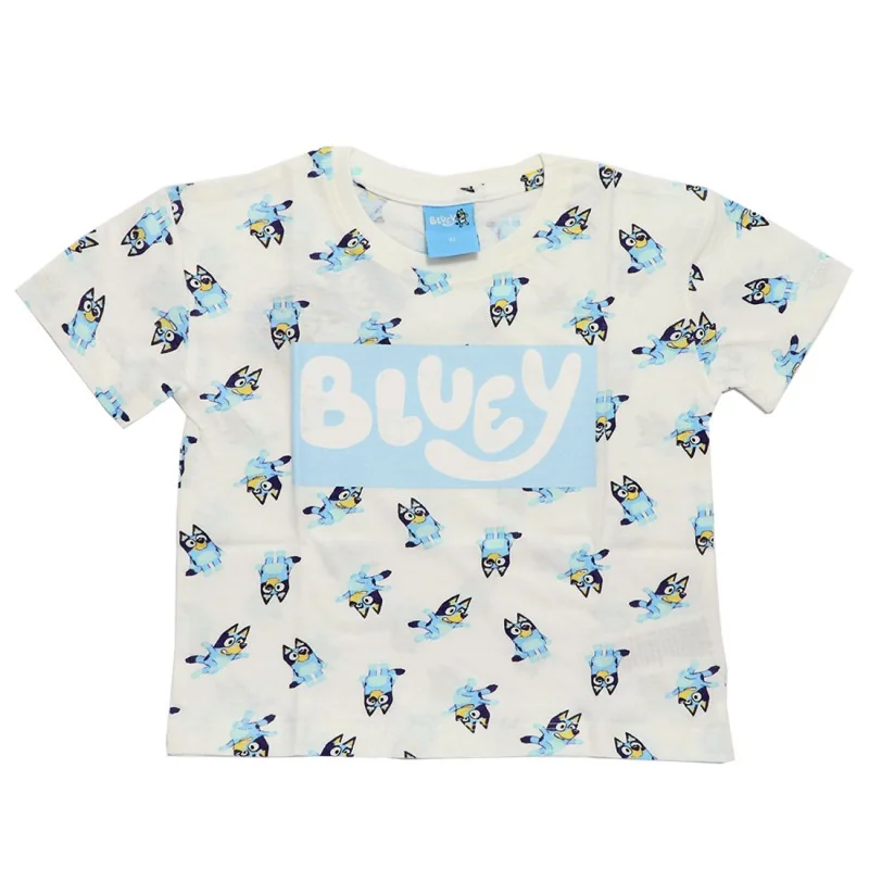 Tricou alb maneca scurta pentru copii Bluey [1]