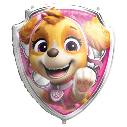 Accesorii petrecere - Balon folie, forma insigna Paw Patrol Skye And Everest 68x75cm