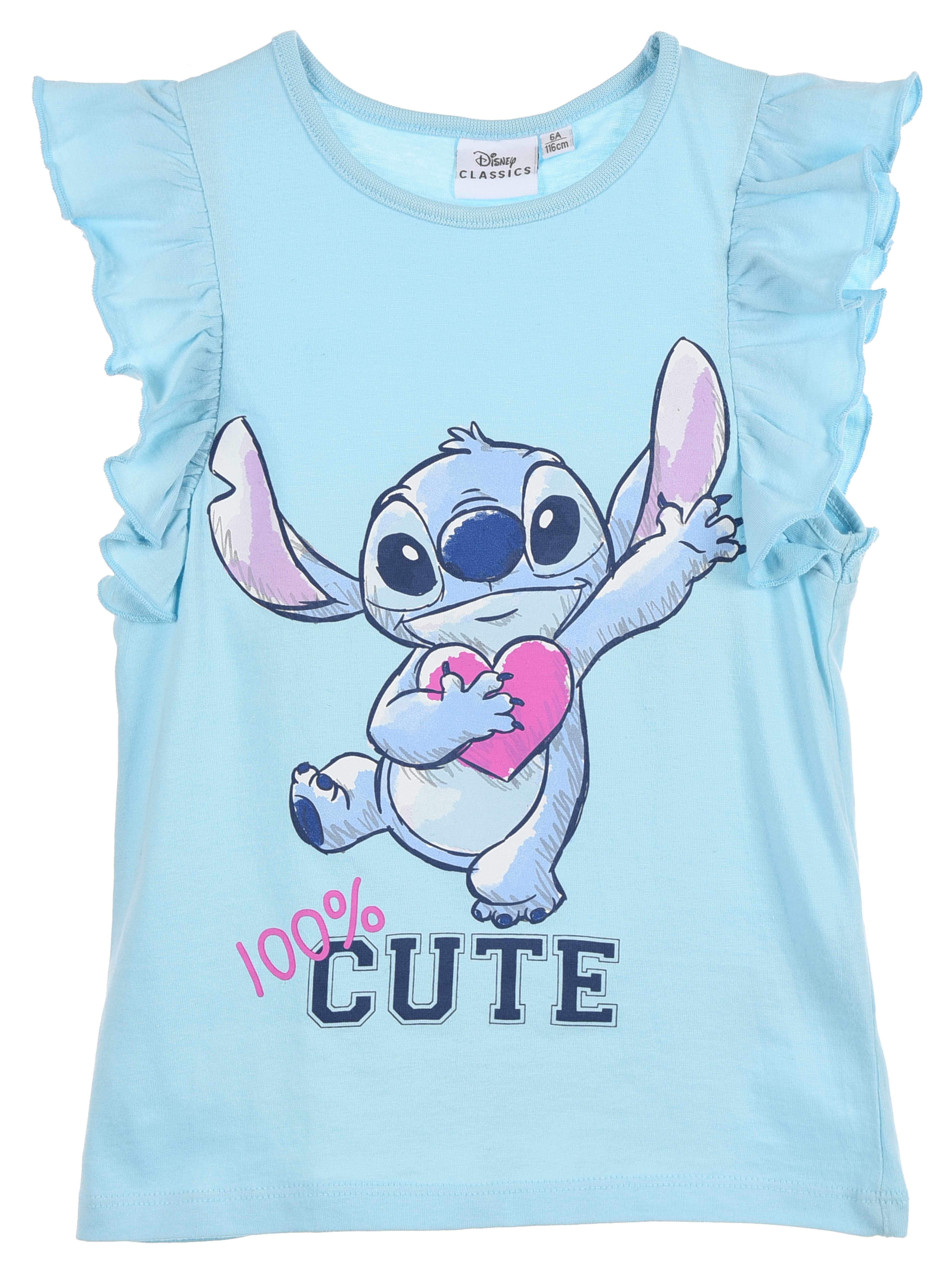 Tricou bumbac maneca scurta cu volanas, Lilo & Stitch Cute [1]
