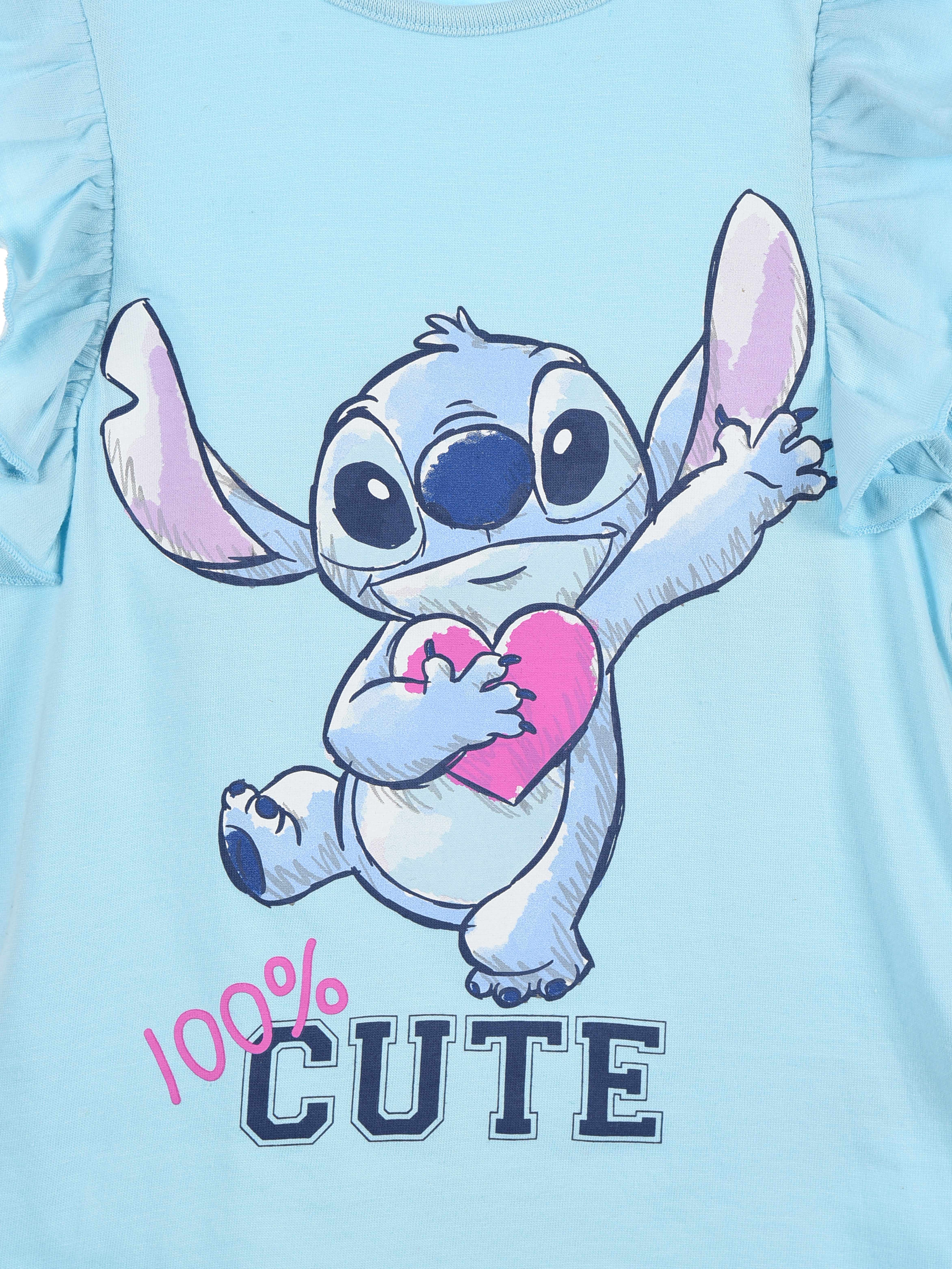 Tricou bumbac maneca scurta cu volanas, Lilo & Stitch Cute [3]