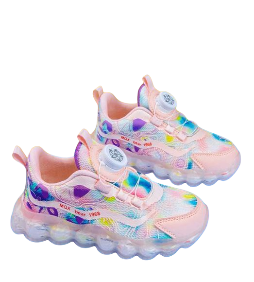 Adidasi copii sport roz din panza Glow in the dark [3]